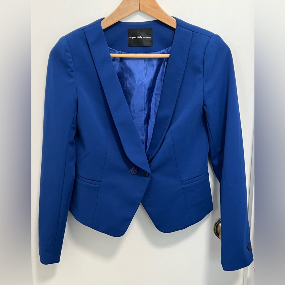D.YOO LADY Women Blue Blazer